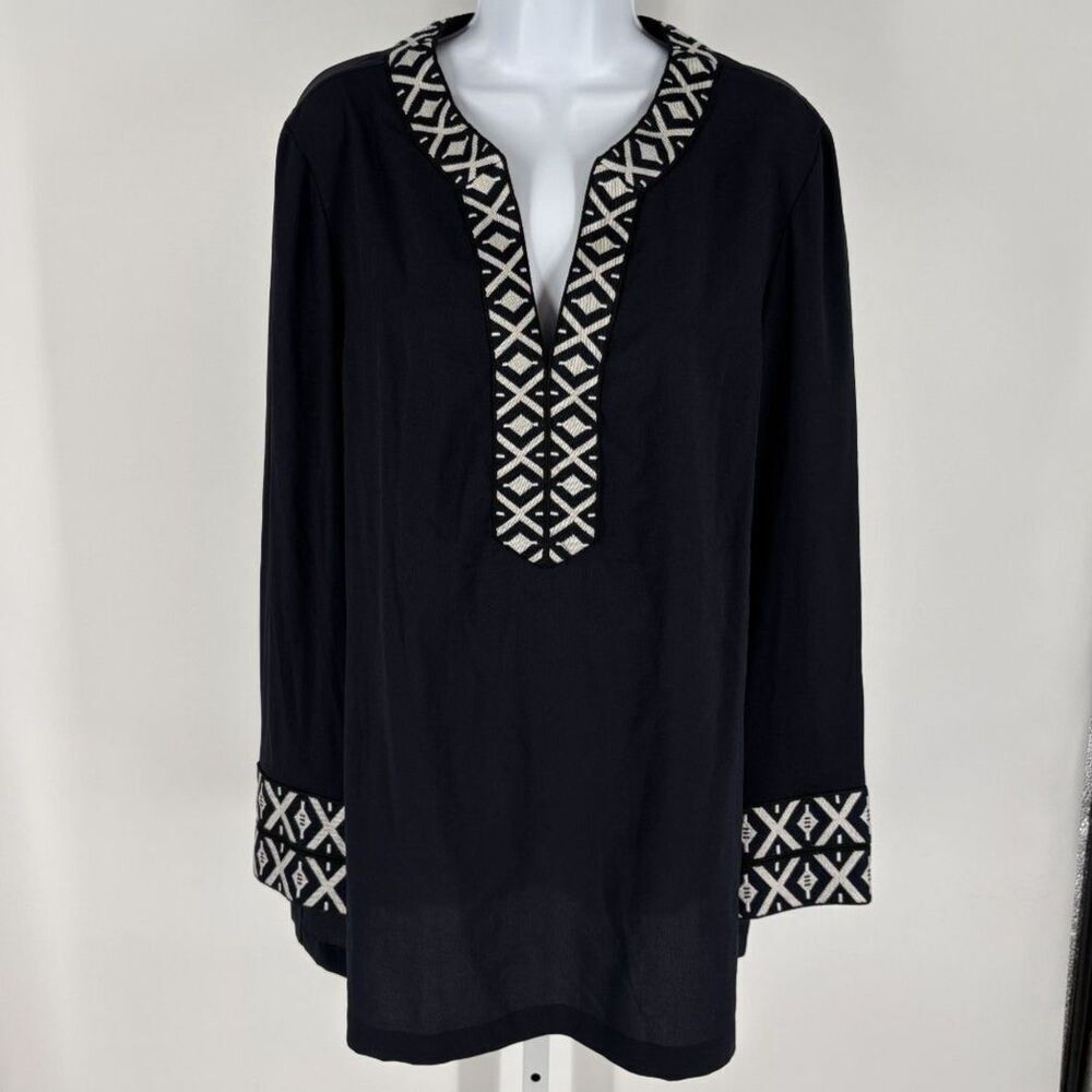 Tory Burch Navy Tunic Blouse